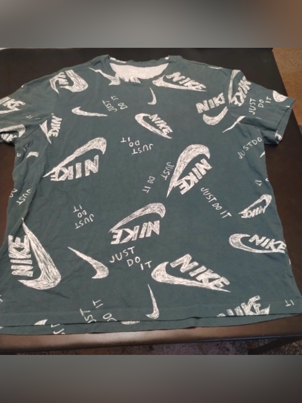 Nike Sportswear Men's Slate Blue/White All-Over Print Just Do It T-Shirt